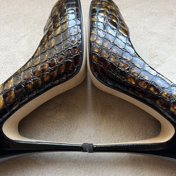 Giuseppe Zanotti Gold & Black Patent Leather Stiletto Heels EU 39 US 8 - 8.5 - Picture 8 of 16